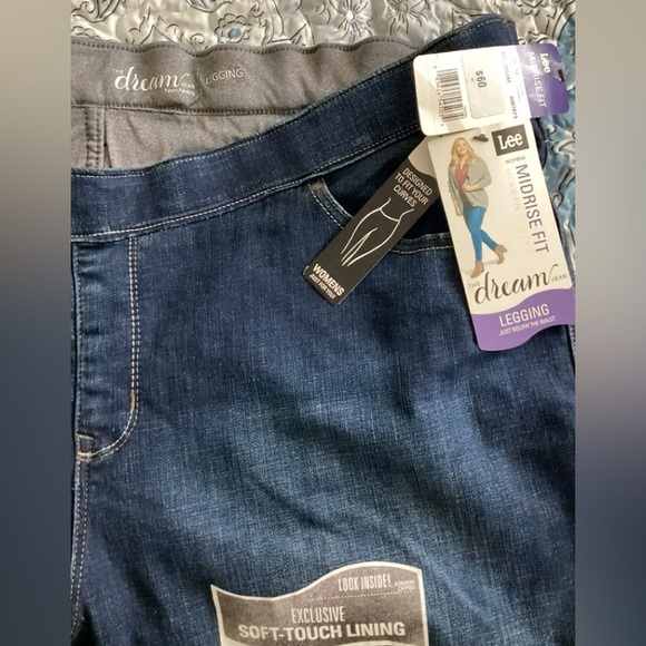 Lee Modern Series The Dream Stretch Leggings Pull on Blue Jeans Mid Rise 22W NWT - Picture 5 of 6